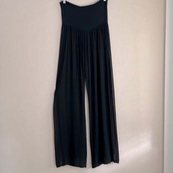 Dressy Black Pant with Mesh Overlay Slims and Flatters - Picture 1 of 6